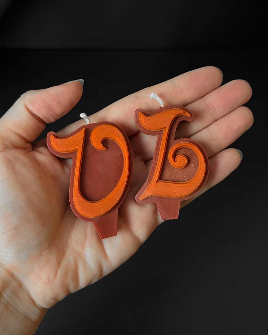 Roman Numeral Birthday Candles ~ Orange