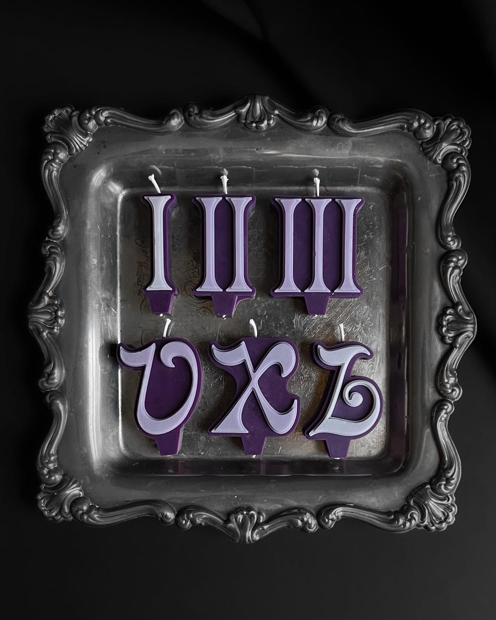 Roman Numeral Birthday Candles ~ Deep Purple