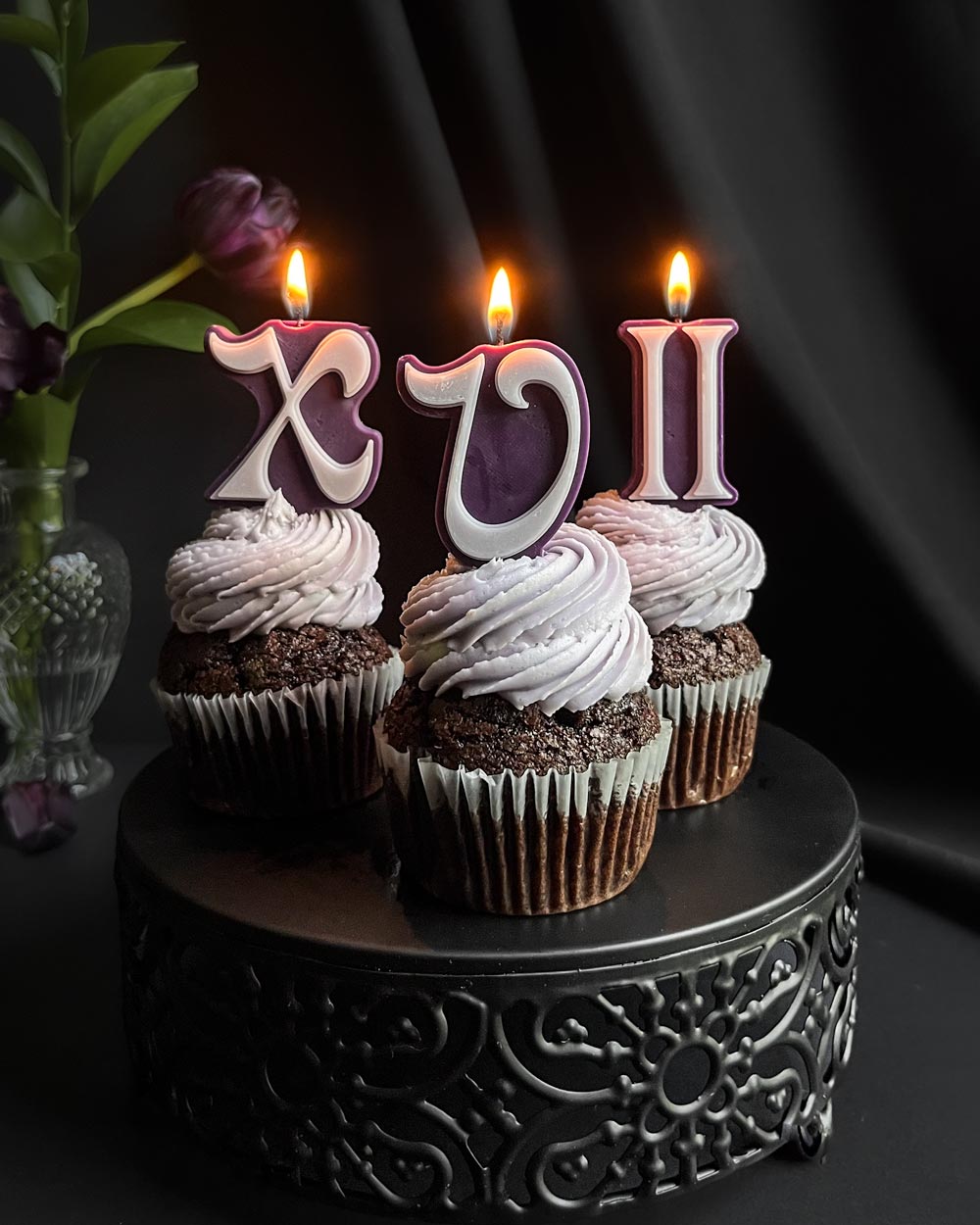 Roman Numeral Birthday Candles ~ Deep Purple