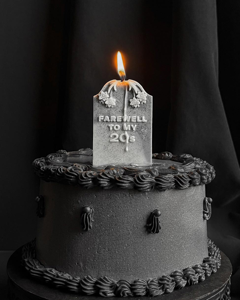 Farewell to my 20s ~ Tombstone Candle