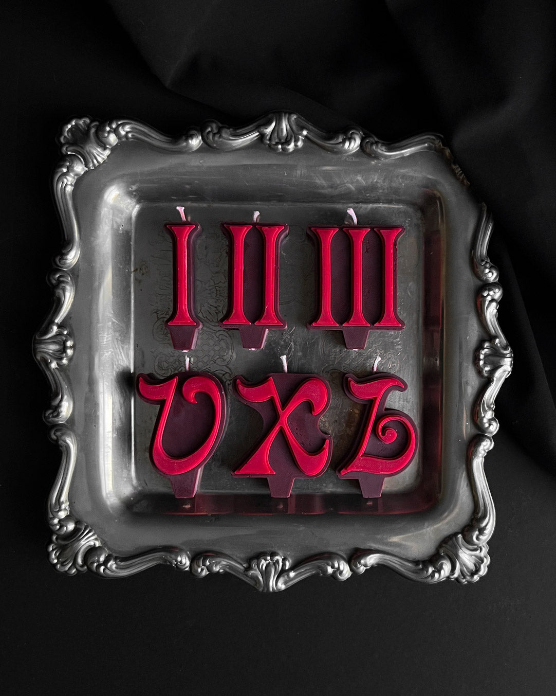 Roman Numeral Birthday Candles ~ Red