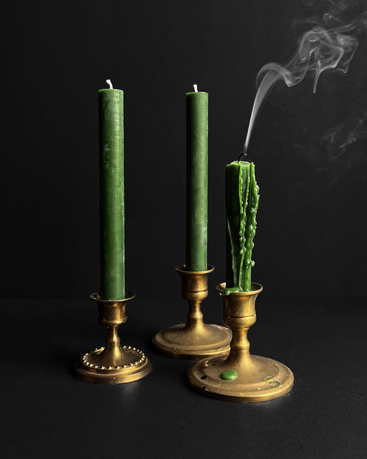 Deep Green ~ Taper Candles