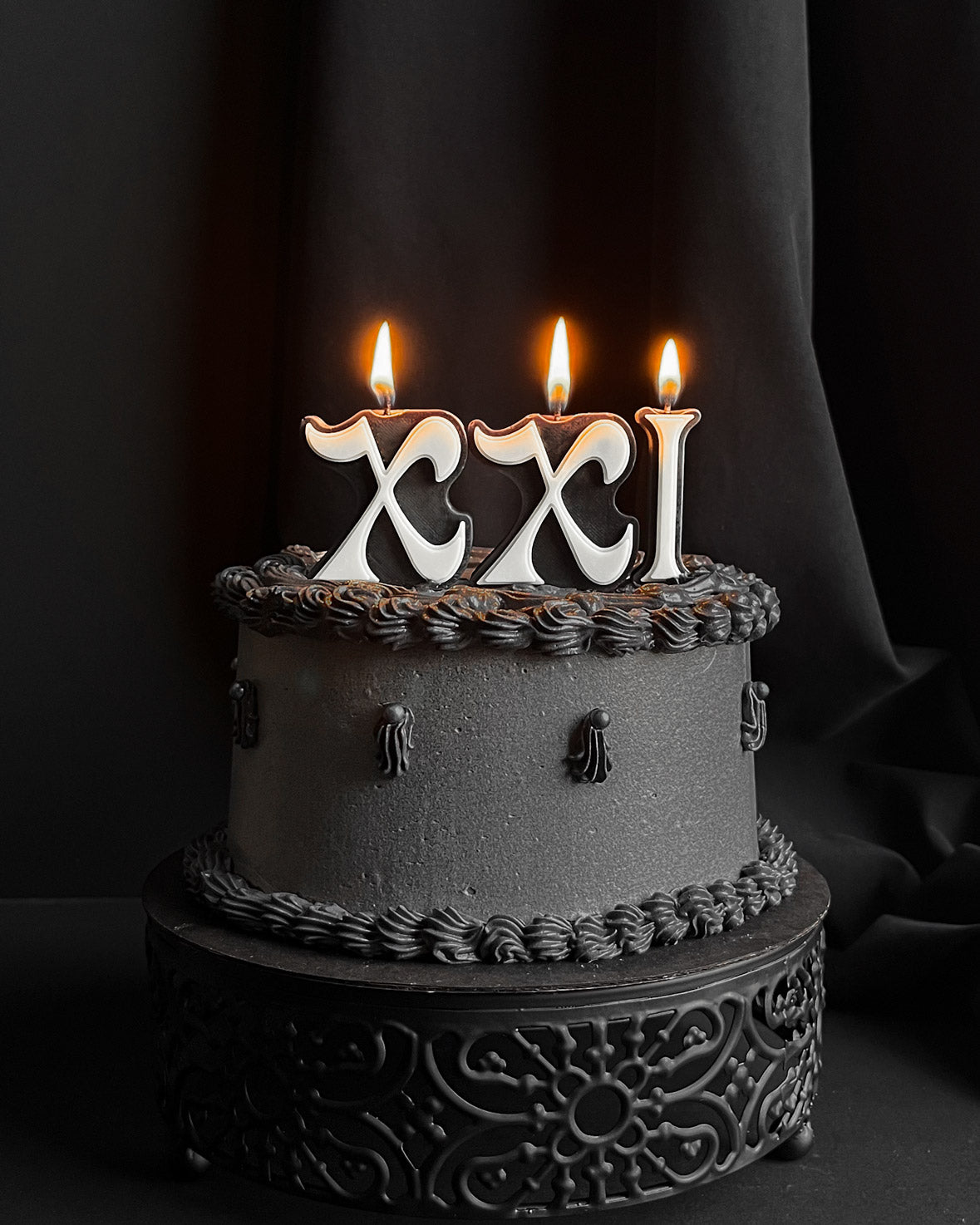 Bougies Chiffres Romains d'Anniversaire ~ Ébène et Ivoire