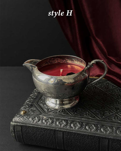 Cauldron Candle ~ Red Wax with Coffin