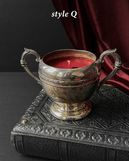 Cauldron Candle ~ Red Wax with Coffin