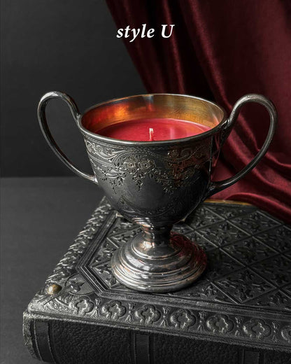 Cauldron Candle ~ Red Wax with Coffin