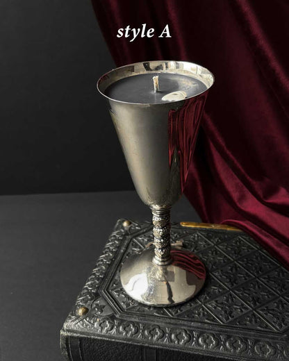 Chalice Candle ~ Black Wax with Planchette