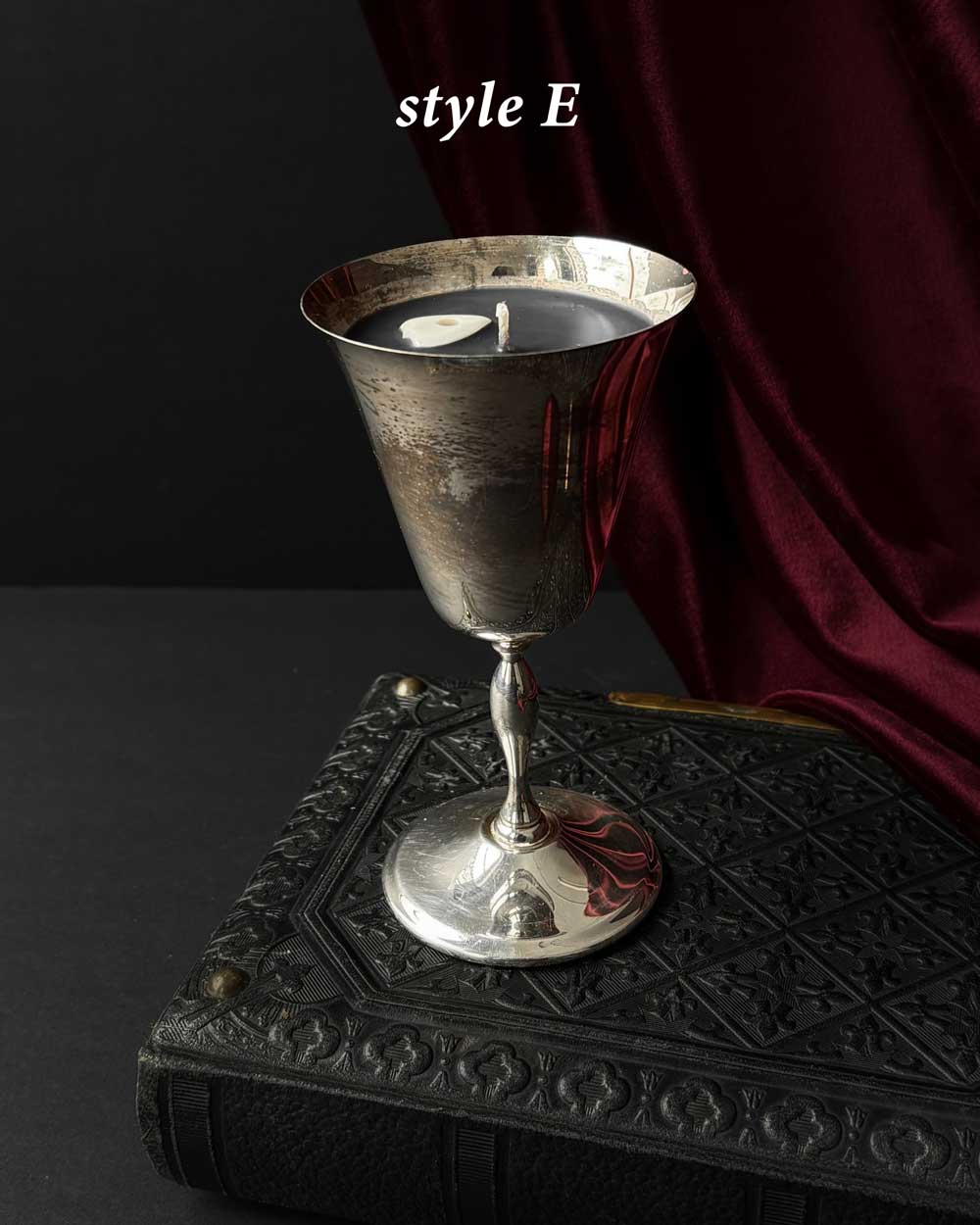 Chalice Candle ~ Black Wax with Planchette