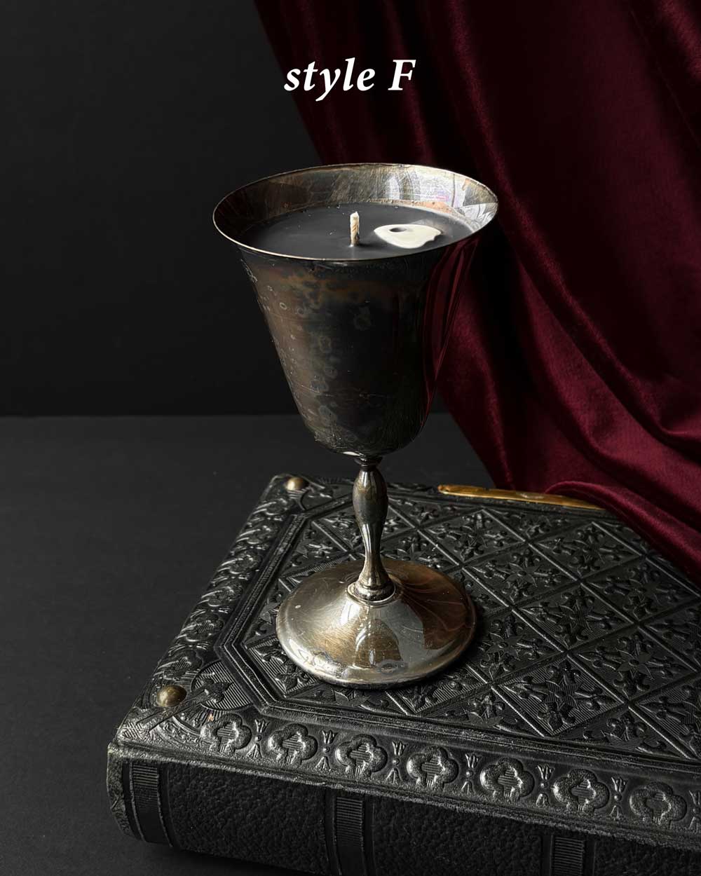 Chalice Candle ~ Black Wax with Planchette