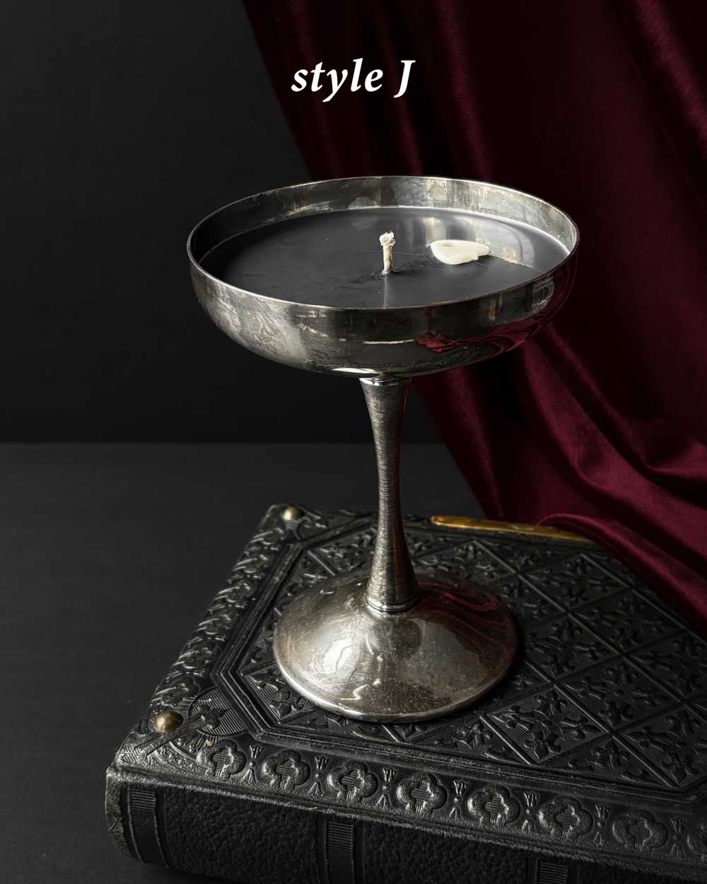 Chalice Candle ~ Black Wax with Planchette