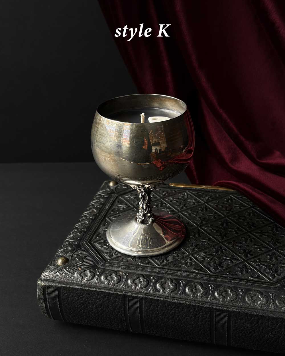 Chalice Candle ~ Black Wax with Planchette