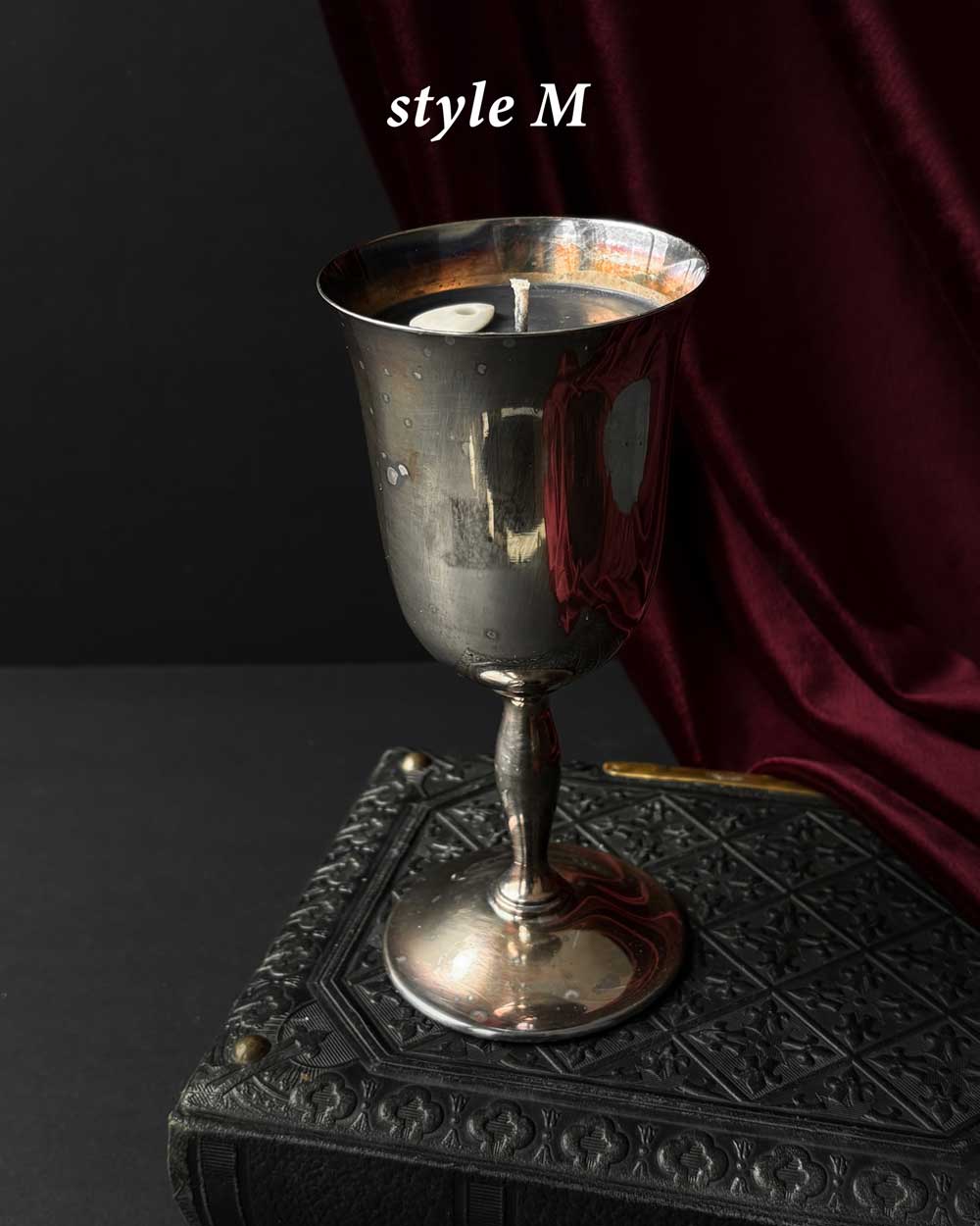 Chalice Candle ~ Black Wax with Planchette