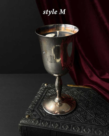 Chalice Candle ~ Black Wax with Planchette