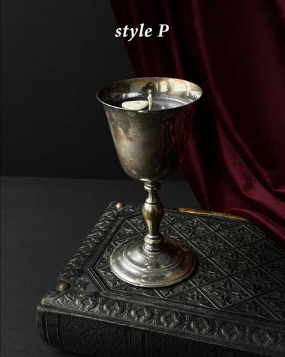 Chalice Candle ~ Black Wax with Planchette