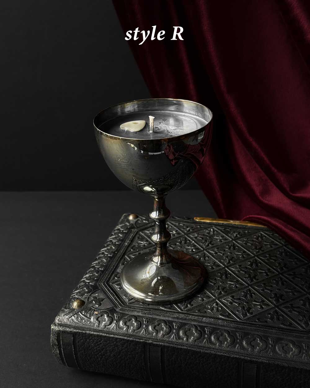 Chalice Candle ~ Black Wax with Planchette