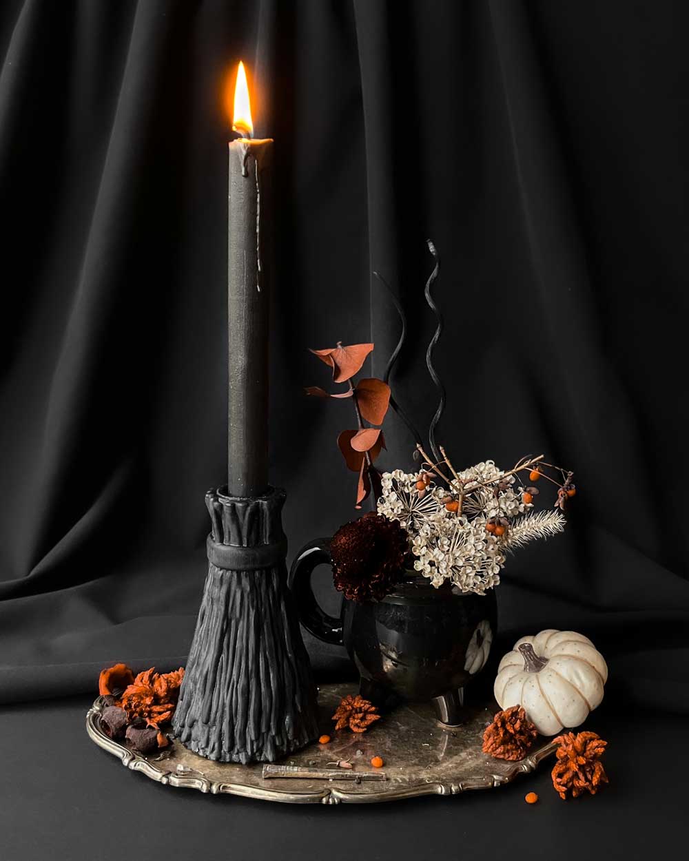 Broomstick ~ Taper Candle Holder