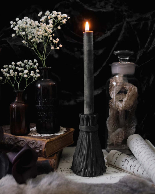 Broomstick ~ Taper Candle Holder
