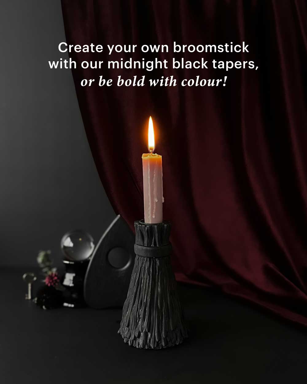 Broomstick ~ Taper Candle Holder