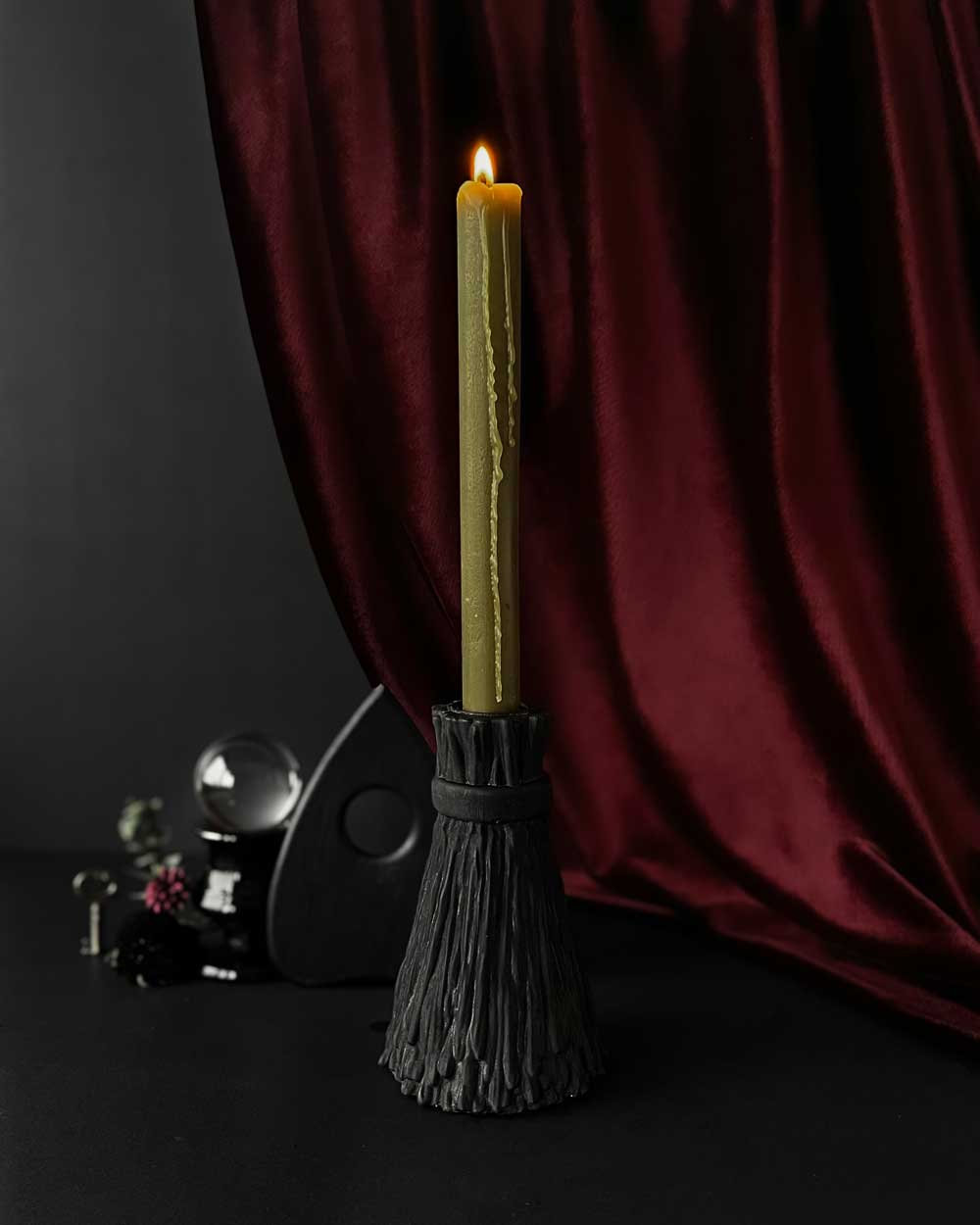 Broomstick ~ Taper Candle Holder