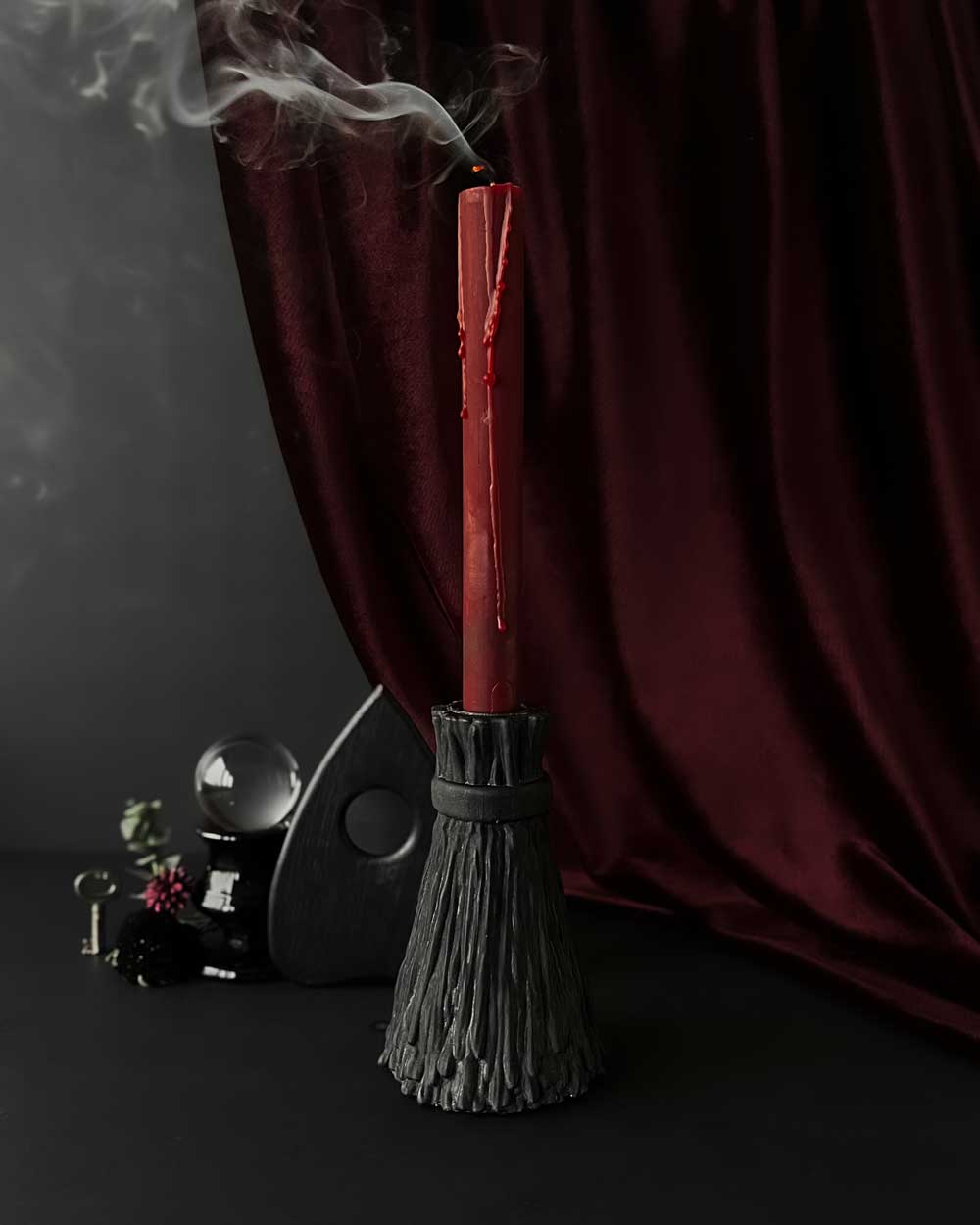 Broomstick ~ Taper Candle Holder