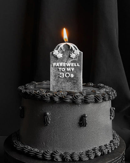 Farewell to my 30s ~ Tombstone Candle