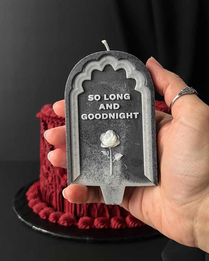 So Long and Goodnight ~ Tombstone Candle