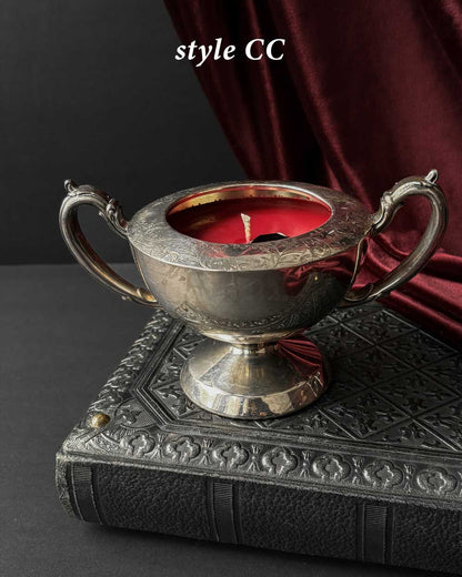 Cauldron Candle ~ Red Wax with Coffin