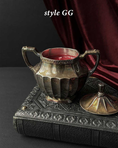 Cauldron Candle ~ Red Wax with Coffin