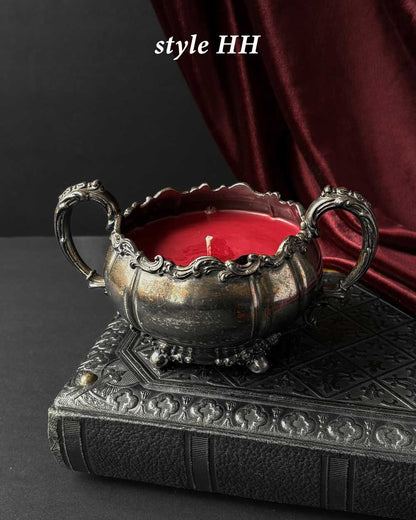 Cauldron Candle ~ Red Wax with Coffin