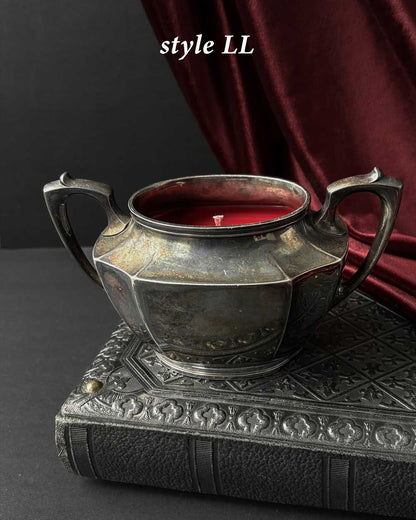 Cauldron Candle ~ Red Wax with Coffin