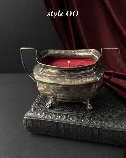 Cauldron Candle ~ Red Wax with Coffin
