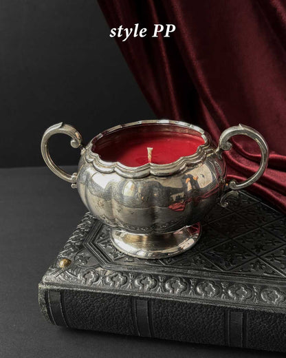 Cauldron Candle ~ Red Wax with Coffin