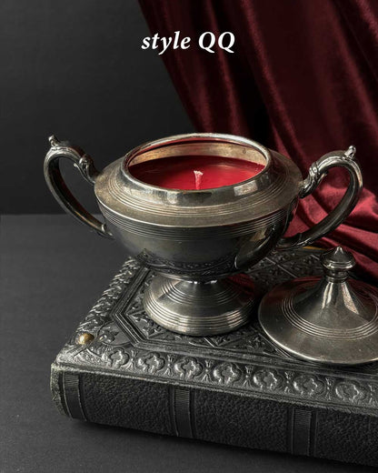 Cauldron Candle ~ Red Wax with Coffin