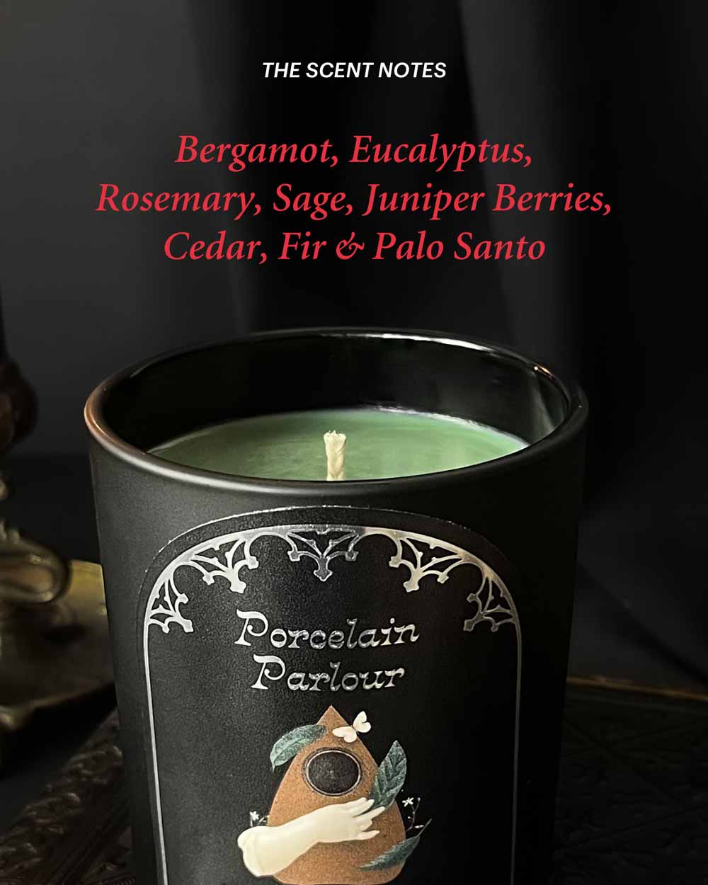 Porcelain Parlour Candle (Rosemary, Sage, Palo Santo)