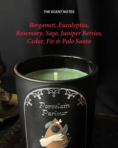 Porcelain Parlour Candle (Rosemary, Sage, Palo Santo)