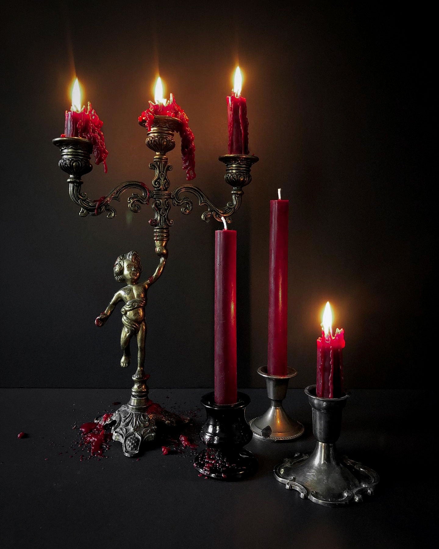 Deep Red  ~ Taper Candles