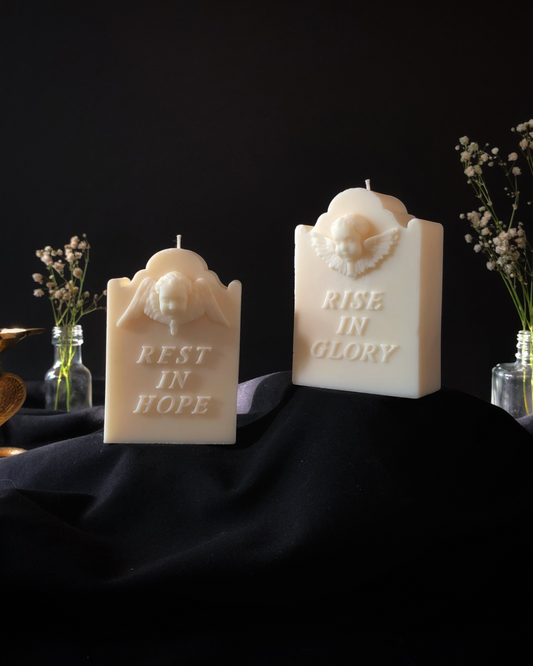 Rest In Hope & Rise In Glory ~ Set of 2 Candles