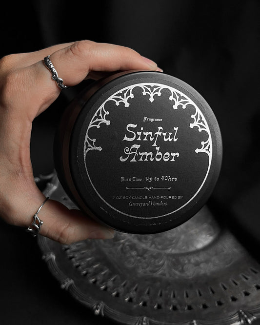 Sinful Amber ~40hr Candle (Amber & Soft Florals)