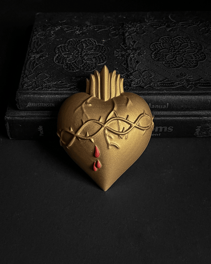 Bleeding Heart Wall Decor ~ Antique Gold