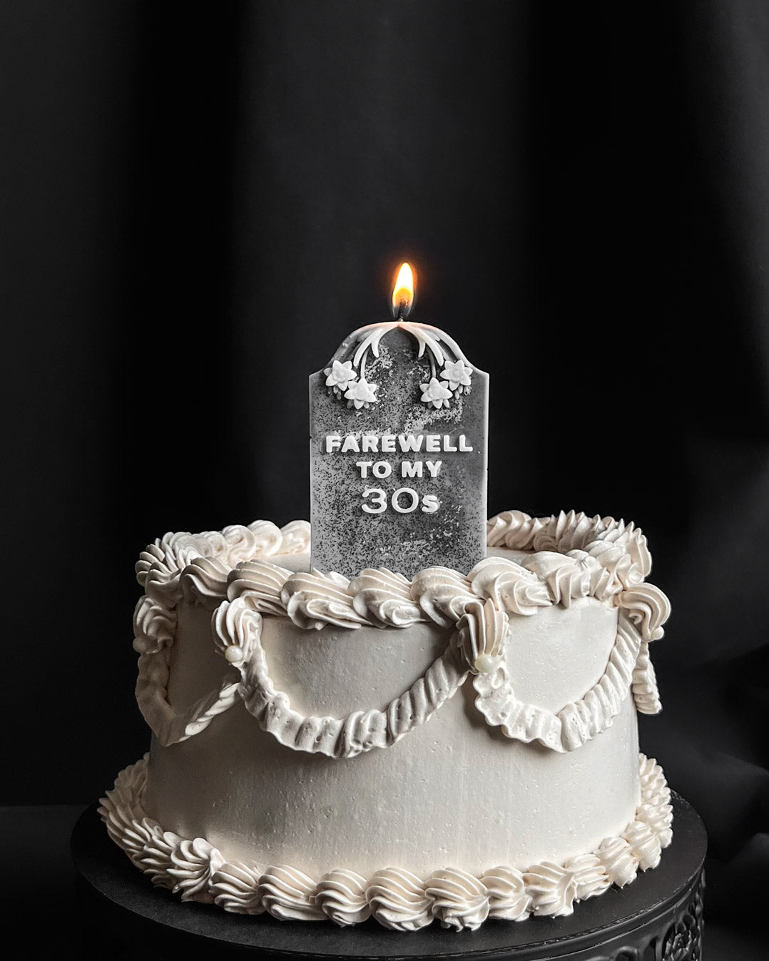 Farewell to my 30s ~ Tombstone Candle
