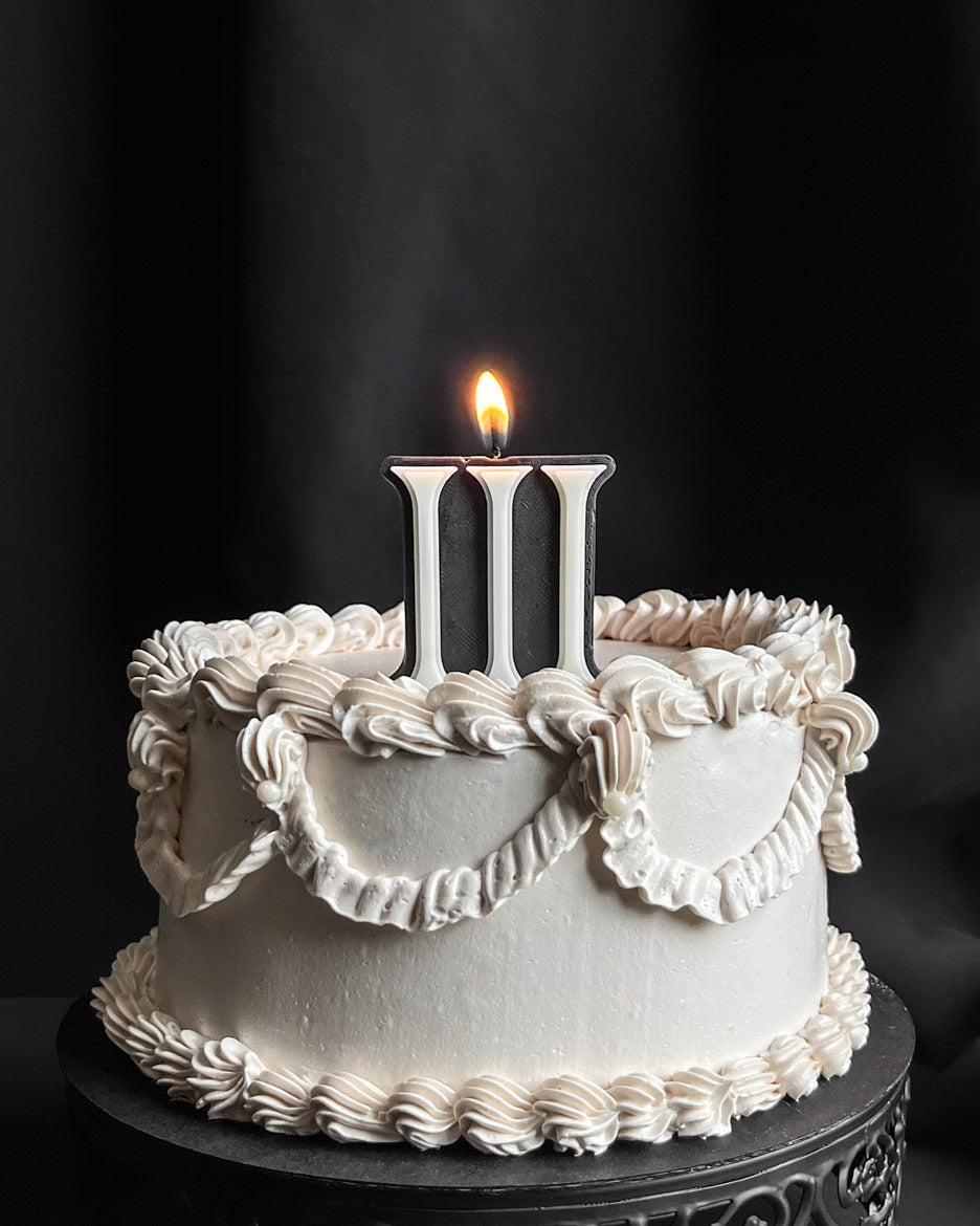 Roman Numeral Birthday Candles ~ Ebony & Ivory